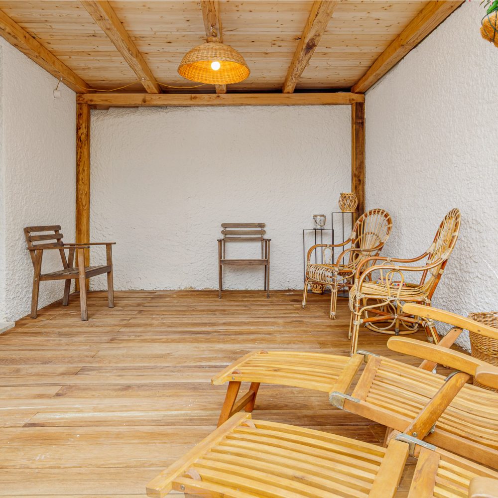 Veranda coperta privata esterna dell'affittacamere a Olbia Liboa House